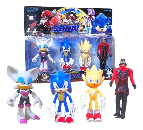 Muñecos Sonic Pack X4 Juguete Figura De 13cm