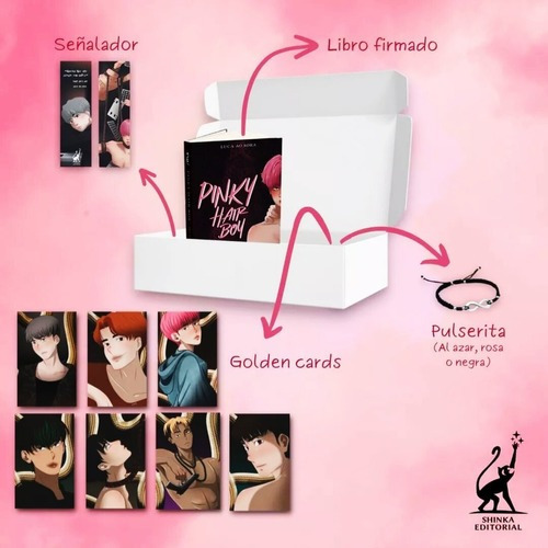 Libro Pinky Hair Boy Firmado - Cartas + Pulsera - Luca Sora