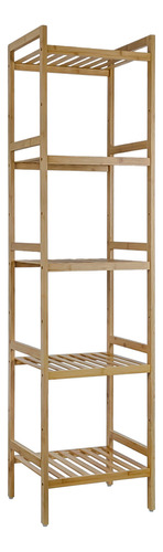 Estantería Repisa Badecor, Madera De Bambú, 5 Estantes - Mueble Multiuso, Organización Hogar, Cocina, Living, Dormitorio, Baño - Alto 142cm