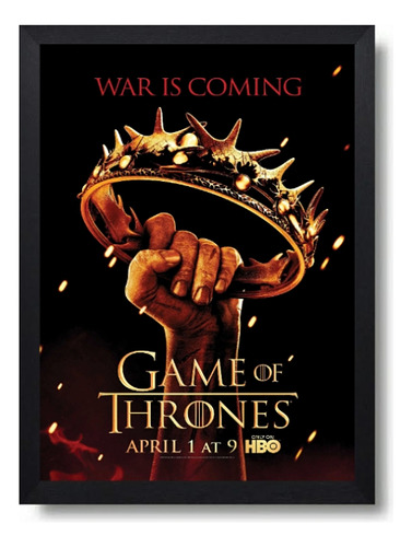 Cuadro Game Of Thrones War Is Coming Marco Con Vidrio 35x50