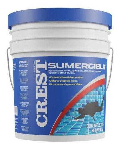 Sumergible Crest Adhesivo Epóxico Para Azulejos Blanco 3.78l