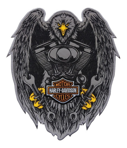 Espaldar Harley Davidson Águila Reflectiva Motor Harley Logo