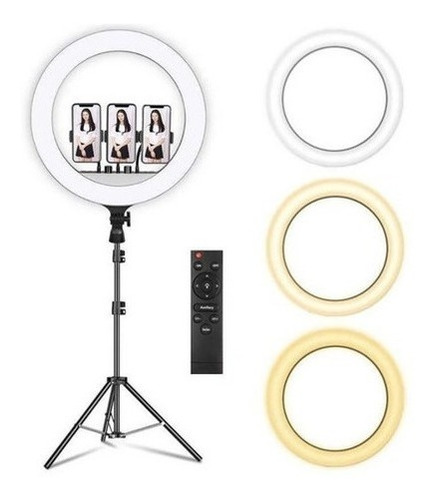 Aro De Luz Led Foto Profesional 46cm+ Soporte 210cm+ Control