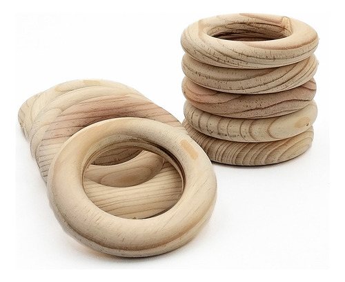 10 Aros De Madera 7.5 Cm Macrame, Dentinción, Maceteros