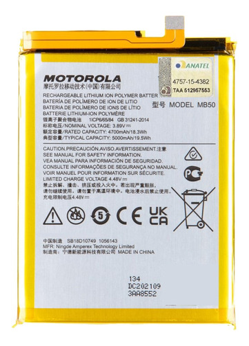 Flex Carga Bateira Original Motorola Moto G200 Xt2175 Mb50