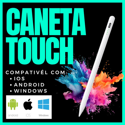 Caneta Touchscreen Tablet Notebook Pen Para Android E Ios