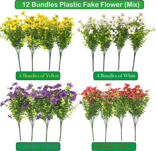 Grunyia Flores Artificiales De Plantas Falsas Para Decoració