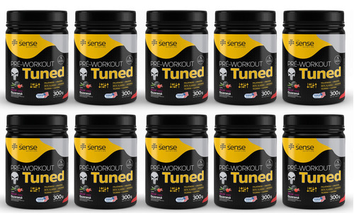 10x Pre Treino Tuned 300gr - Life Sense Nutrition Sabor Açaí Com Guaraná