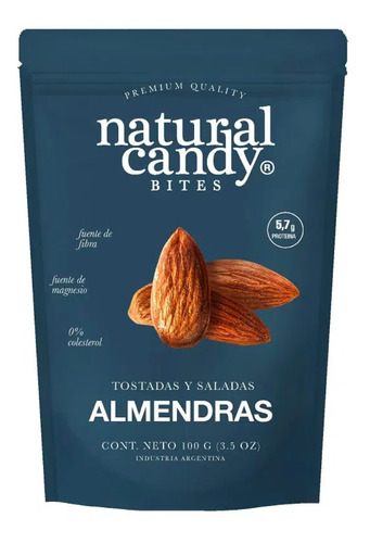 Almendras Tostadas Y Saladas Natural Candy 100gr