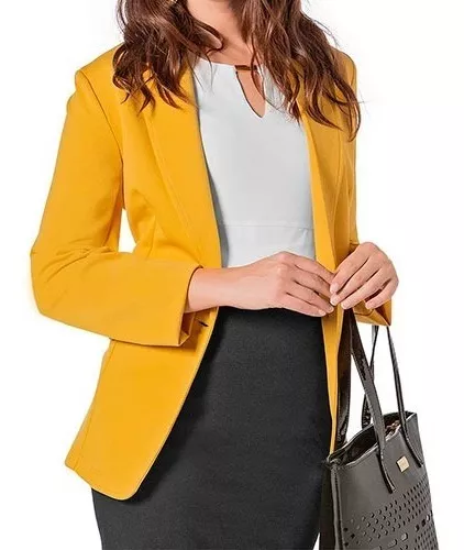 Saco 091420 Amarillo Blazer Casual Formal Moda Mexicana | Envío gratis