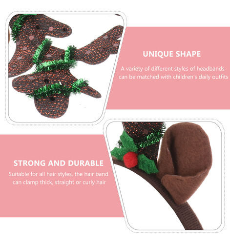2 Diademas Navideñas Con Cuernos Para El Pelo, Adorables Aro