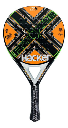 Paleta De Padel Hacker Nivel 5 Oversize Foam Color Naranja