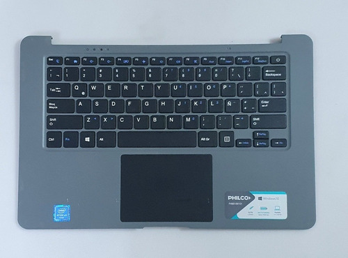 Teclado C/carcaza + Touchpad Netbook Philco Phnb14w101 Gris