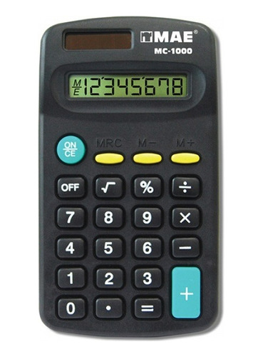 Calculadora Básica Bolsillo Solar Escolar Mae Mc-1000 8 Dig