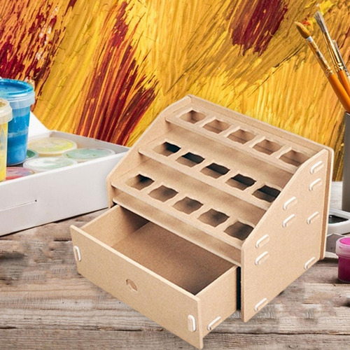 Organizador De Pintura Modelo De Madera Organizador,
