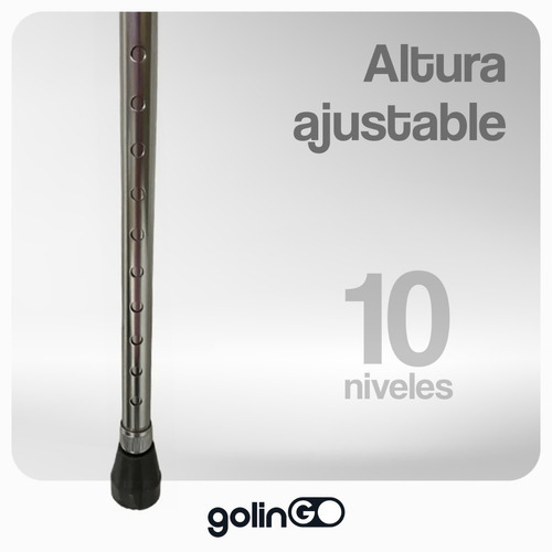Bastón Ortopédico Ergonómico Ajustable Goma Antiderrapante Color Plateado