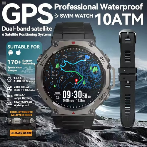 2025new Dm58 Gps Bluetooth Call 10atm Reloj Inteligente Impe