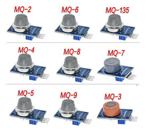 Kit 9 Módulos Sensores De Gases Para Arduino