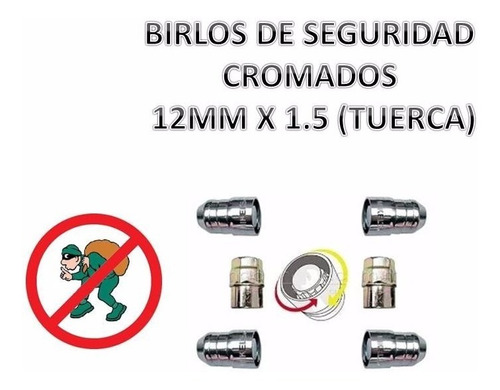 Birlos De Seguridad Para Hilux Highlander Sienna Cromados
