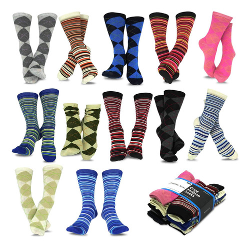 Divertidos Calcetines Para Mujer, 12 Pares De Calcetines Gal