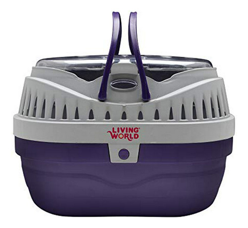 Living World Pet Carrier, Púrpura - Gris.