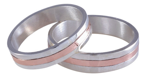 Imagen 1 de 10 de Par Alianzas Plata 925 Oro 18k Cinta Plana Grabadas Garantía