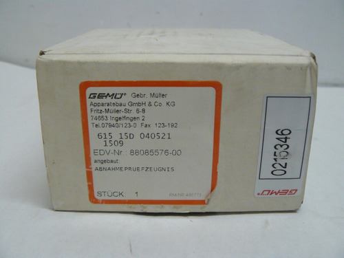 Gemu 615 15d 040521 1509 Diaphragm Valve 88085576-00 New Zze