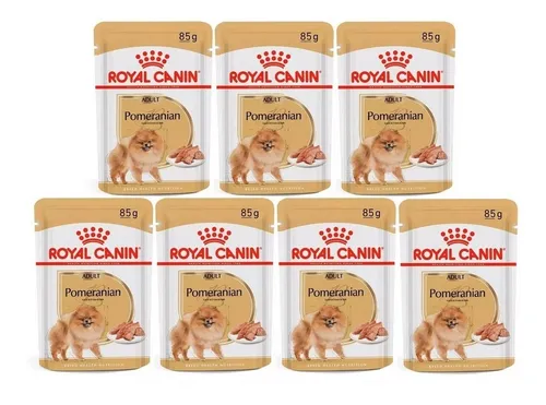 comprar Kit 7 Unidades Ração Sachê Pomeranian Adult 85g Royal Canin
