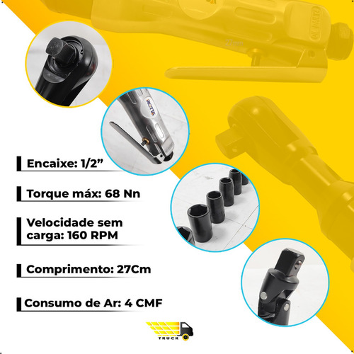 Catraca Reversível 1/2 Pol. Com Maleta E Soquetes