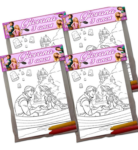 10 Kit's Para Colorir Personalizado Rapunzel / Enrolados Mod 01