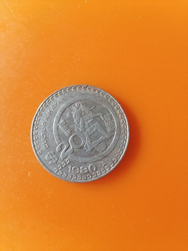 Moneda 20 Pesos Cultura Maya De 1980 