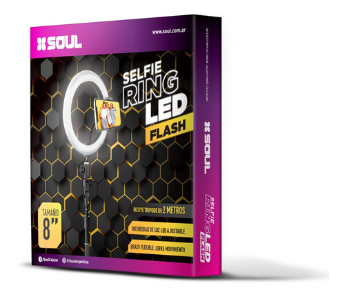 Aro De Luz Led 20cm 8 Pulgadas Ring Celular + Tripode 2 Mts