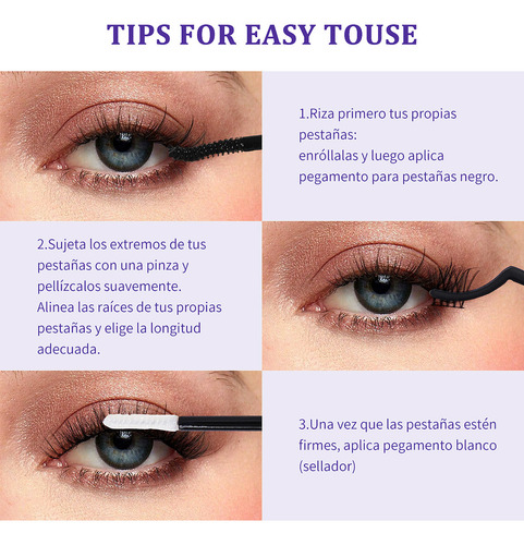 Kit De Extensiones De Pestañas 30d+40d Magefy Lash Curvatura D 8-13mm Mixtas Con Pegamento Y Rizador De Pestañas+cepillo Para Pestañas Individuales Kit Completo Diy Adhesivo Para Pestañas Estilo 1