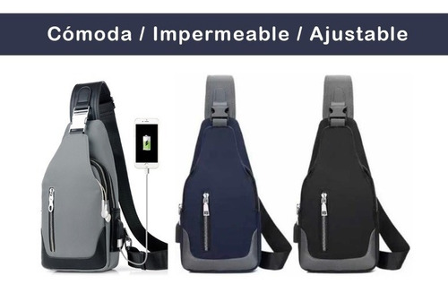 Imagen 5 de 10 de Mariconera Pechera De Calidad Con Usb , Mochila Cruzada T- P