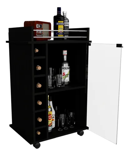 Mueble Bar Dukat, Wengue Y Negro