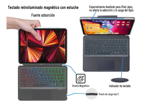 Imagen 3 de 8 de Teclado Combo Touch Magic Folio Para iPad Pro 11 Air 10.9