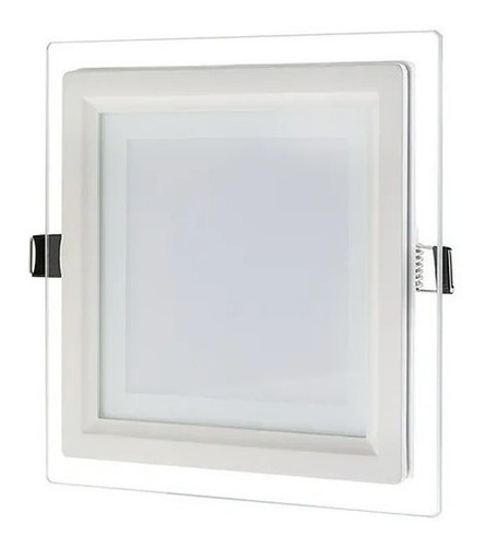 Panel Led Spot Led 12w Vidrio Cuadrado Luz Blanca Lujo