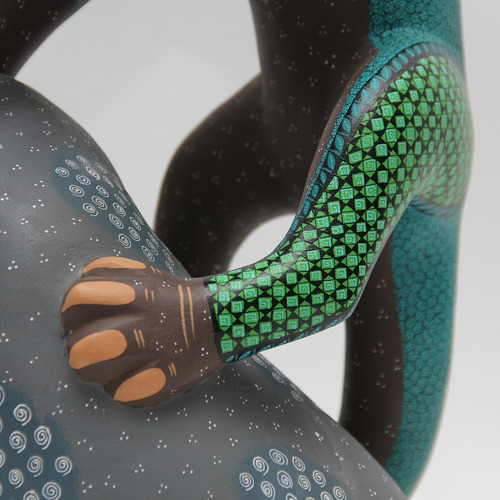 Alebrije De Jaguar Sobre Piedra, Tallado En Madera, Aripo