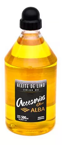 Aceite De Lino Alba 500ml 1/2 Litro P Oleo Diluyente Linaza