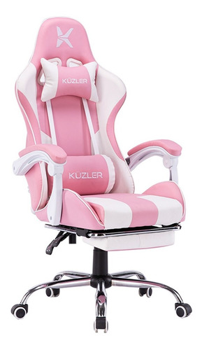 Silla Gamer Kuzler  - Con Masajeador Lumbar Color Rosa