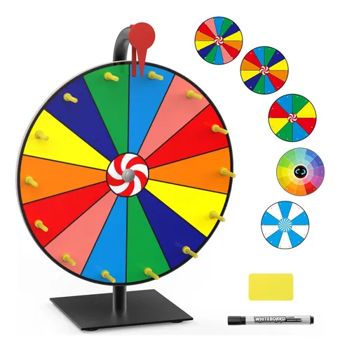 Spin Prize Wheel - Juego de ruleta de colores, rueda giratoria de 10 pulgadas, 8 ranuras, ruleta de mesa, lotería de acrílico borrable para carnavales
