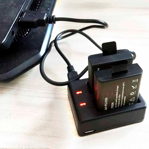 Kit De 4 Pilas Pg1050+ Dual Charger+ Usb Eken, Sjcam, Evorok