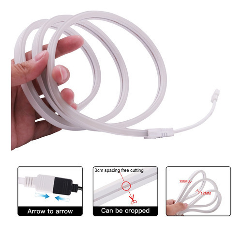 Luz De Cinta Flexible Led Rgb Con Tira De Neón, 12 V, Ilumin