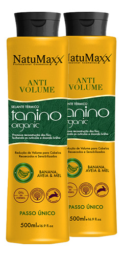 Kit 2 Escova Tanino Organic Passo Único Natumaxx 500ml