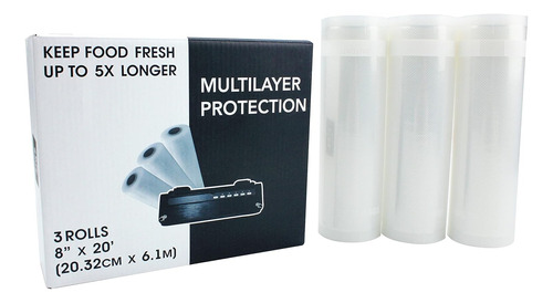 3 Vacuum Sealer Rolls, 8 Inch X 20 Feet