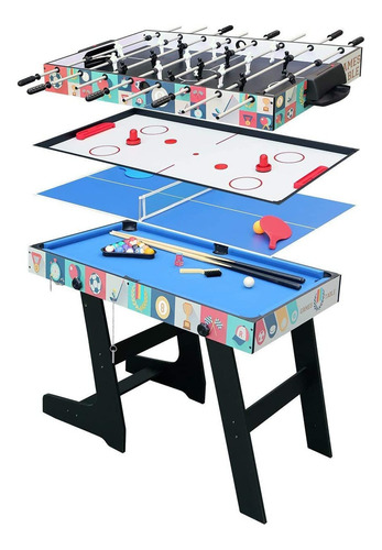 Mesa Multijuegos 4 En 1 Plegable Diversión Familiar