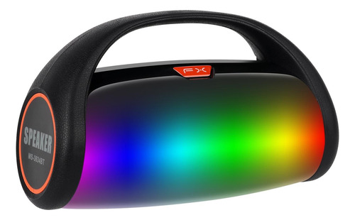 Bocina Bluetooth Portátil Inalámbrica Led Para Fiesta Negro