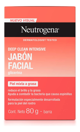 Jabón Facial En Barra Neutrogena Deep Clean Glicerina 80 G