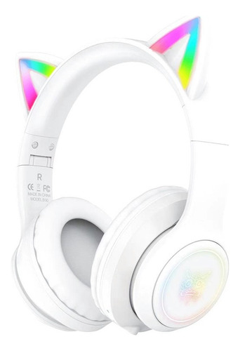  Audífonos Gamer Onikuma B90 Blancos Bluetooth Rgb