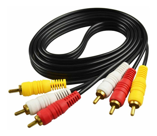 Cable Rca Para Audio Y Video 1,5 Metros Amarillo Blanco Rojo